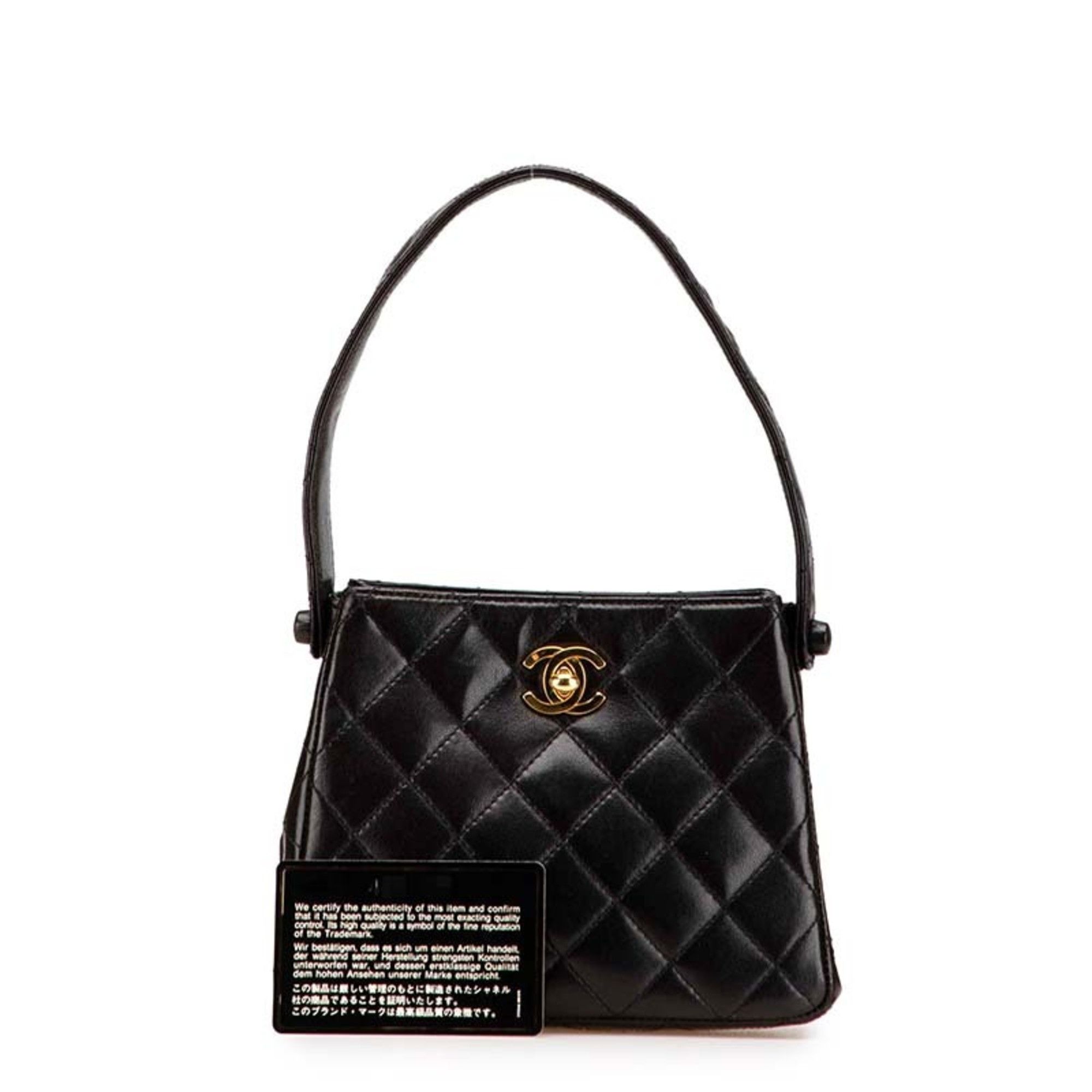 Chanel CHANEL Matelasse Coco Mark Mini Handbag in Black Lambskin for Women Size ONE SIZE - 13 Thumbnail