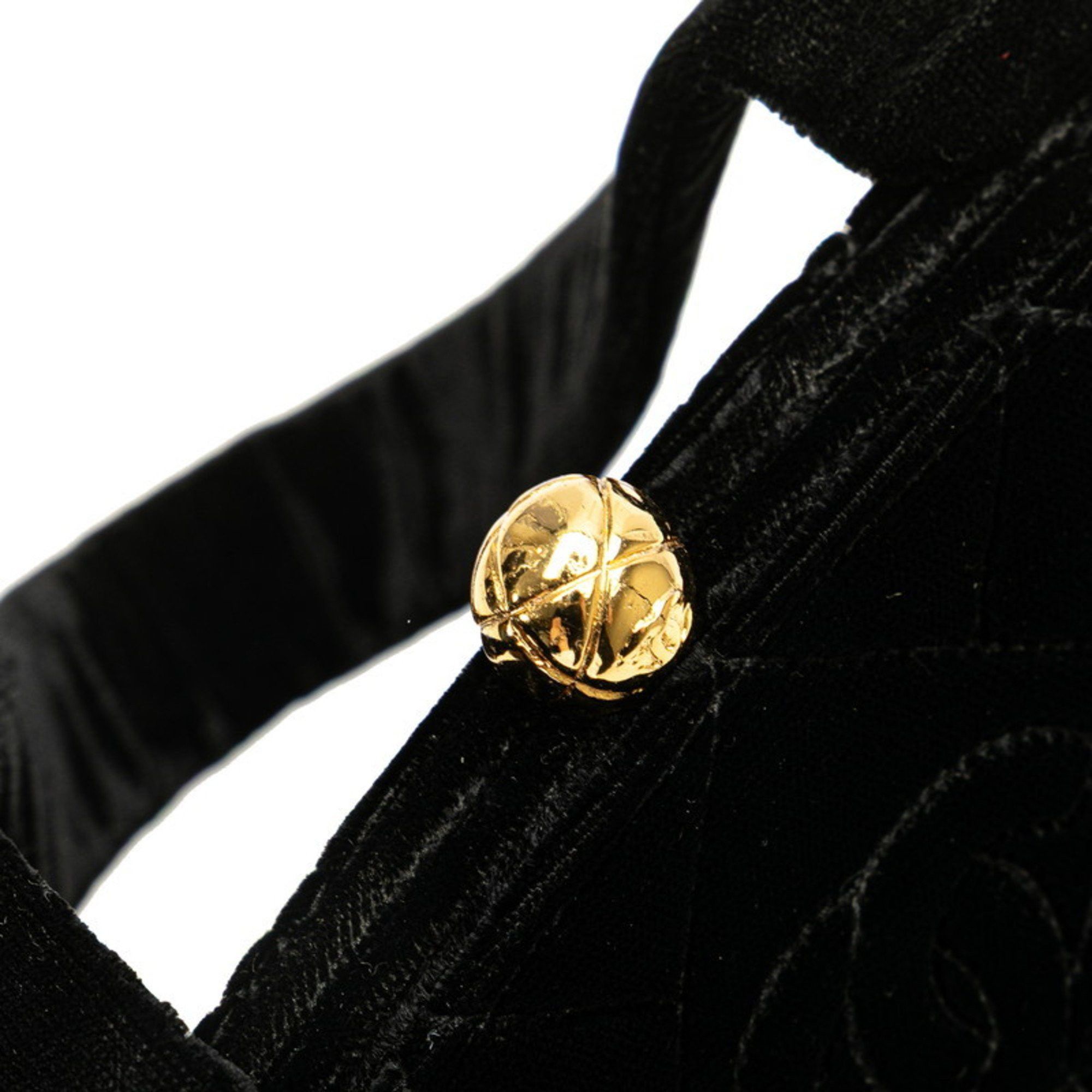 Chanel CHANEL Matelasse Coco Mark Mini Handbag in Black Velvet for Women Size ONE SIZE - 5 Thumbnail