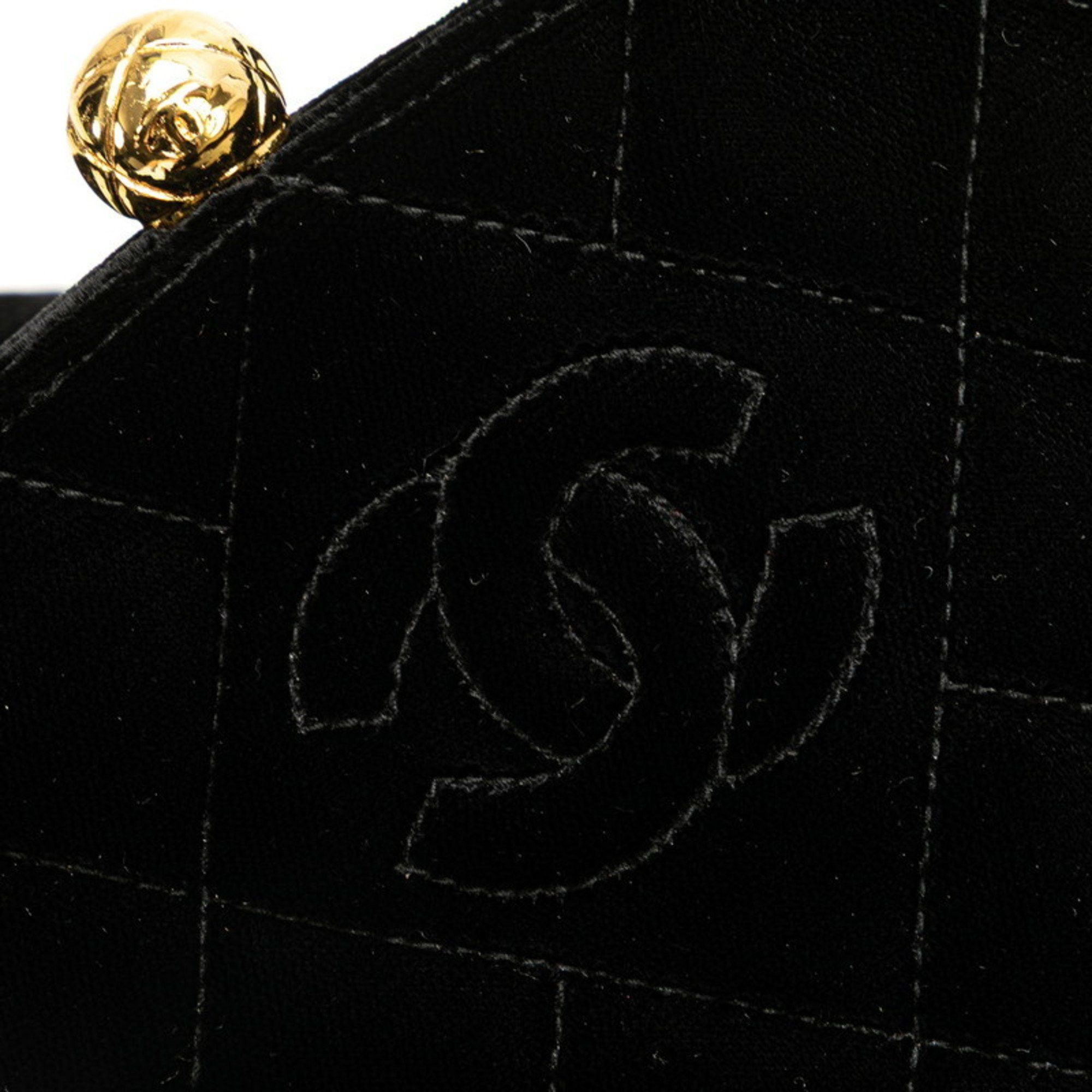 Chanel CHANEL Matelasse Coco Mark Mini Handbag in Black Velvet for Women Size ONE SIZE - 6 Thumbnail