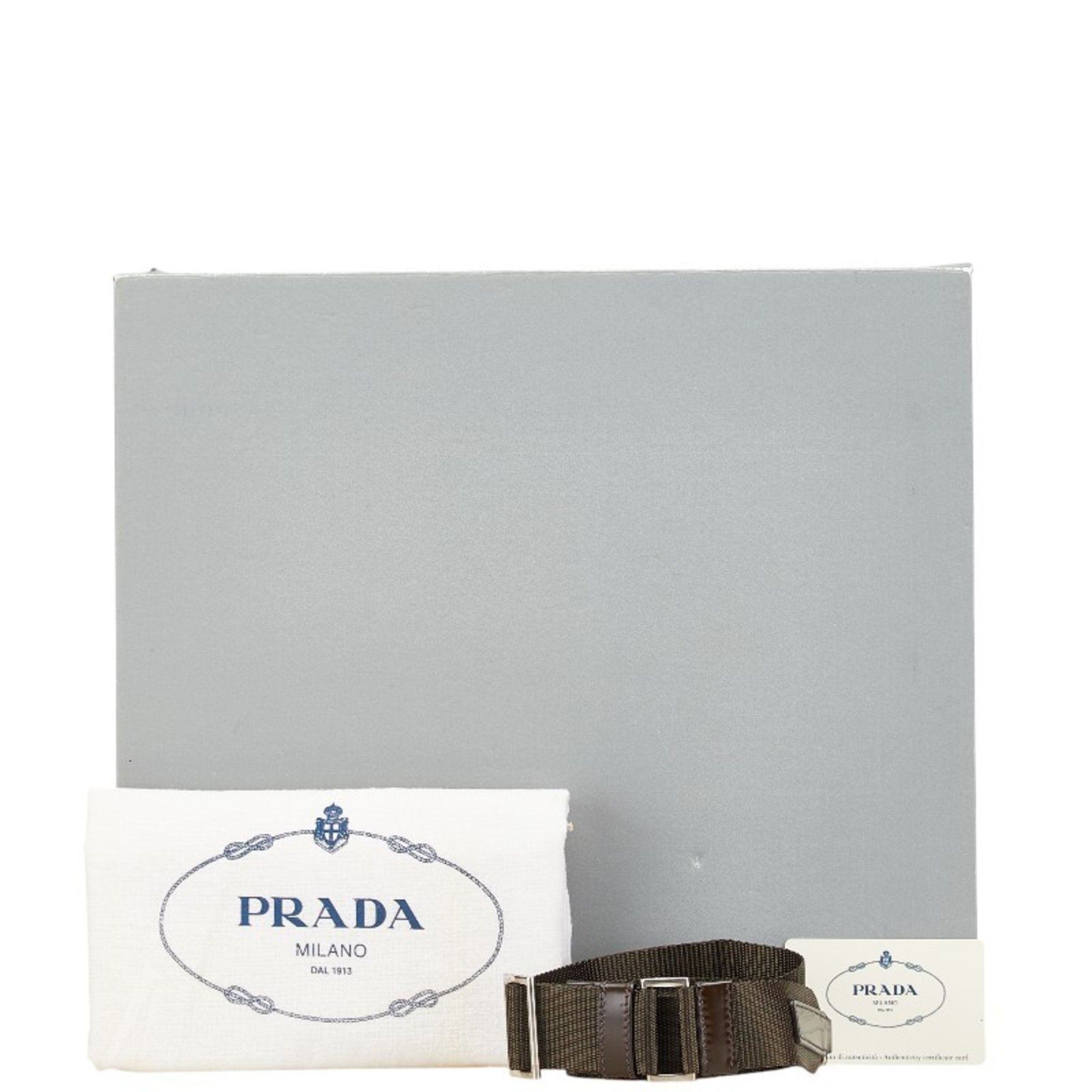 Prada Prada Triangle Logo Plate Handbag/Shoulder Bag, 2-Way, BN1066, Khaki, Brown, Nylon, Leather, Women's, PRADA Size ONE SIZE - 14 Thumbnail