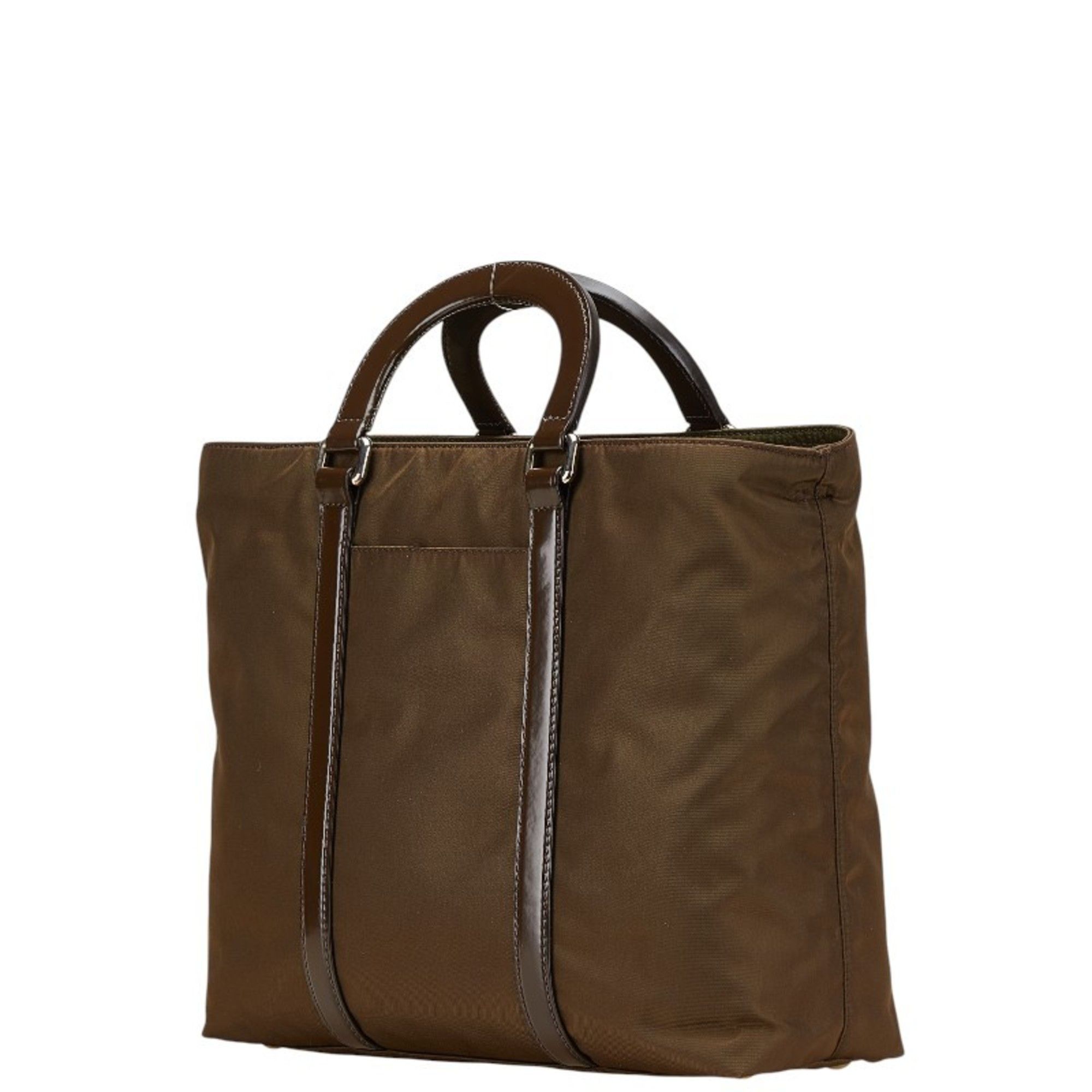 Prada Prada Triangle Logo Plate Handbag/Shoulder Bag, 2-Way, BN1066, Khaki, Brown, Nylon, Leather, Women's, PRADA Size ONE SIZE - 2 Thumbnail