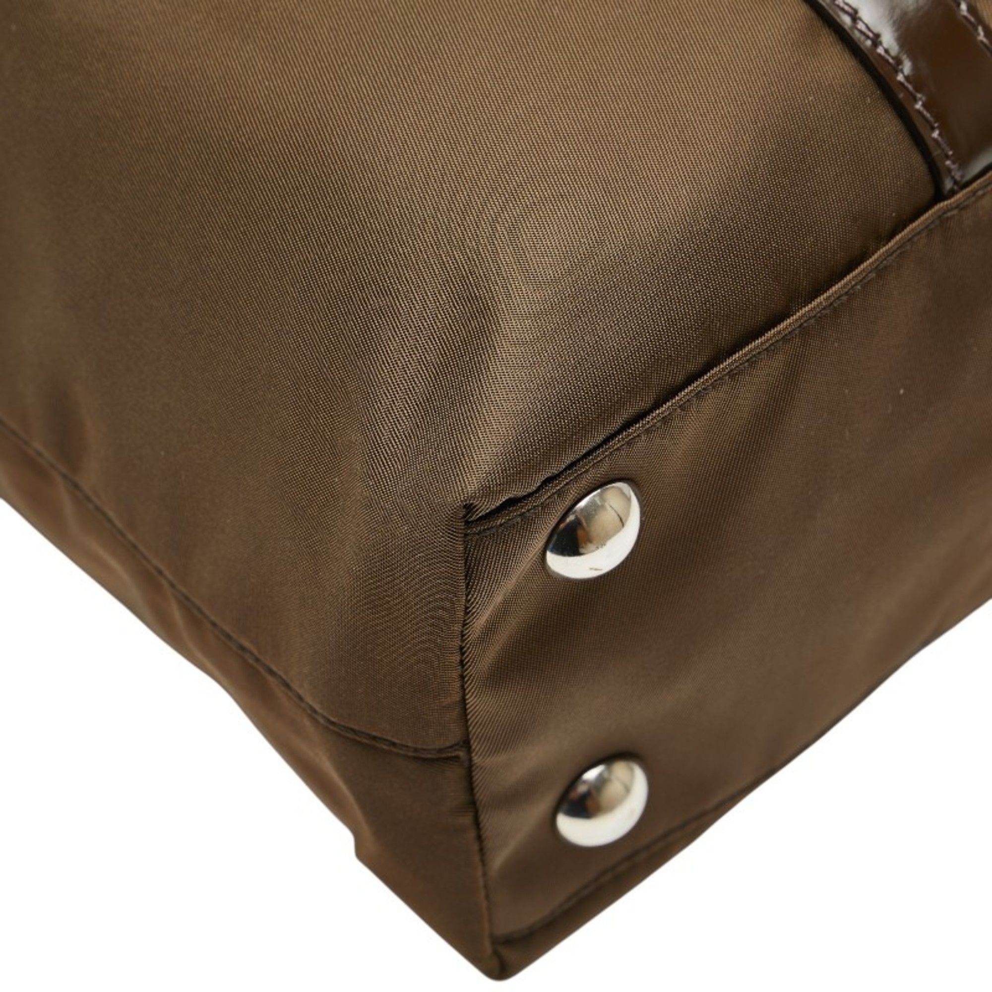 Prada Prada Triangle Logo Plate Handbag/Shoulder Bag, 2-Way, BN1066, Khaki, Brown, Nylon, Leather, Women's, PRADA Size ONE SIZE - 7 Thumbnail