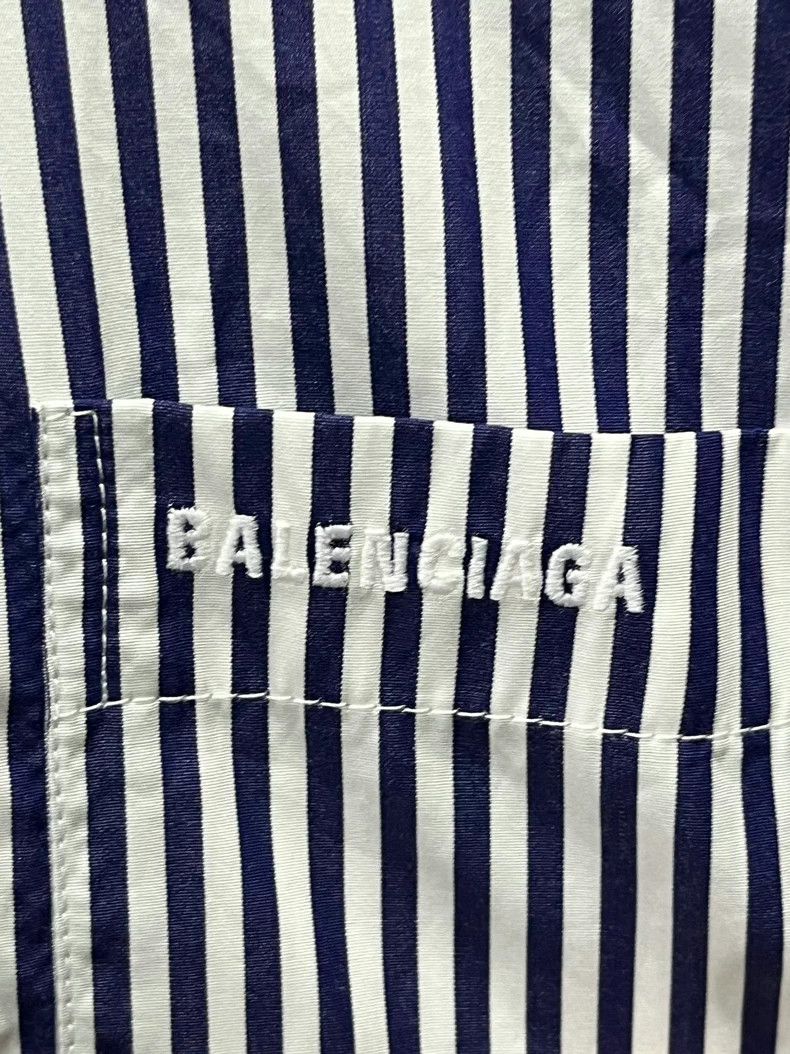 Balenciaga Balenciaga Striped Oversized Shirt XXS - dmc Size US XXS / EU 40 - 5 Thumbnail
