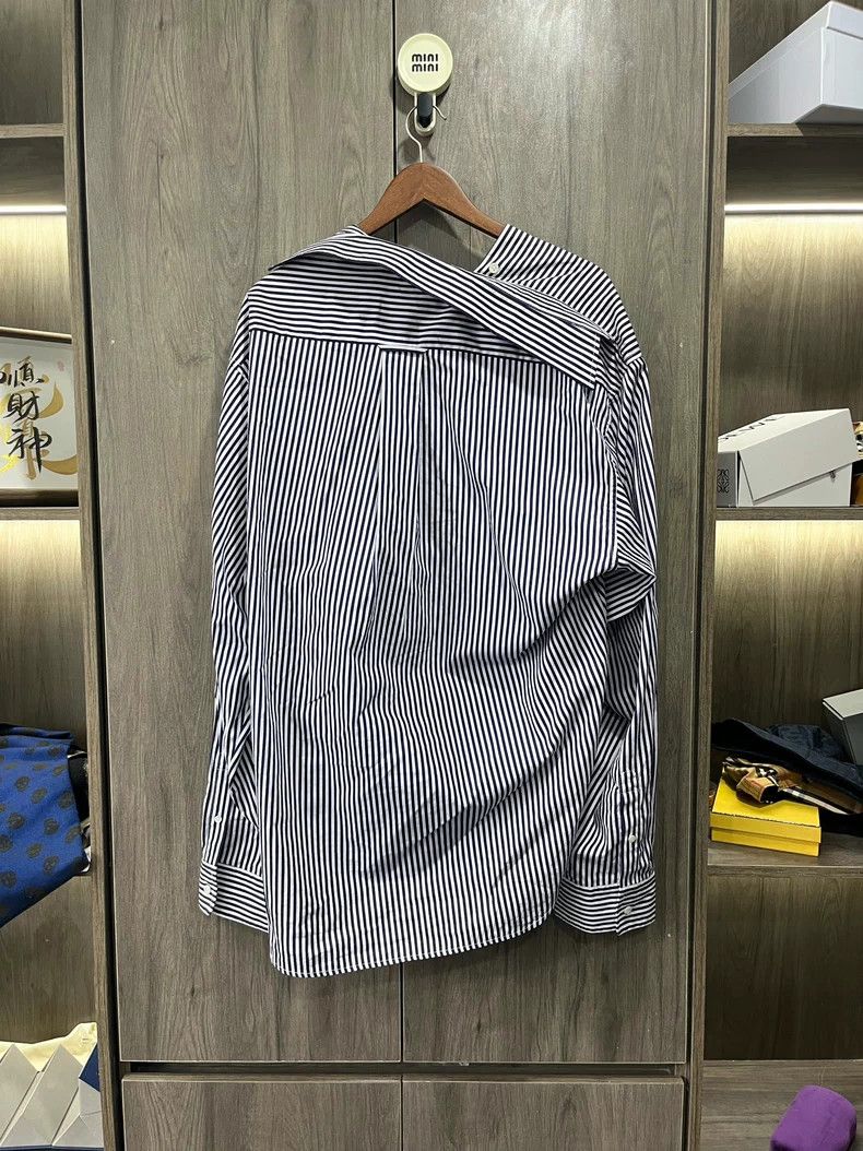 Balenciaga Balenciaga Striped Oversized Shirt XXS - dmc Size US XXS / EU 40 - 4 Thumbnail
