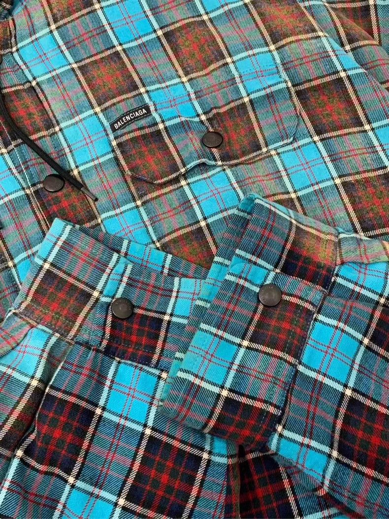 Balenciaga Balenciaga Gradient Plaid Cotton Coat - dmc Size US L / EU 52-54 / 3 - 5 Thumbnail