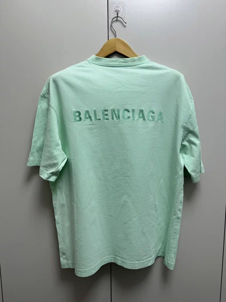 Balenciaga Balenciaga Mint Green Embroidered Tee - dmc Size US S / EU 44-46 / 1 - 2 Thumbnail