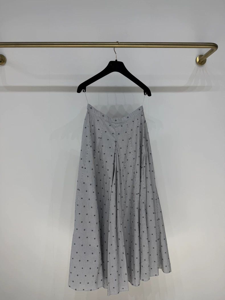 Chanel Chanel 22S Polka Dot Stripe Logo Skirt - dmc Size US 36 / EU 52 - 4 Thumbnail