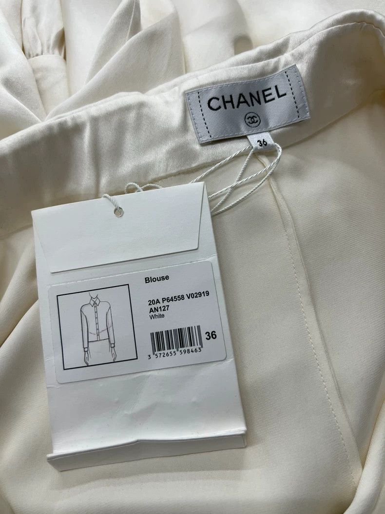 Chanel Chanel White Silk Long Sleeve Shirt - dmc Size US S / EU 44-46 / 1 - 6 Thumbnail