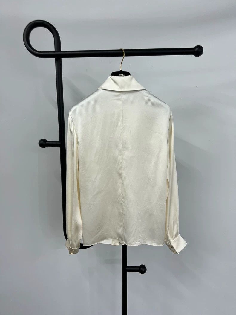 Chanel Chanel White Silk Long Sleeve Shirt - dmc Size US S / EU 44-46 / 1 - 2 Thumbnail
