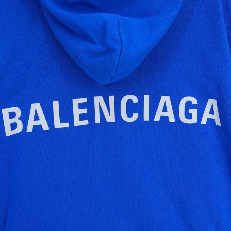Balenciaga Balenciaga Blue Back Logo Hoodie - dmc Size US M / EU 48-50 / 2 - 3 Thumbnail