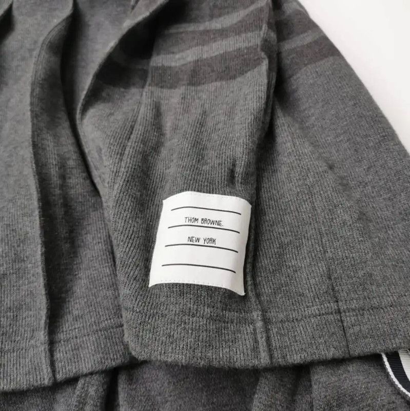 Thom Browne Thom Browne Women's Gray Stripe Cotton Skirt 0089 Size 27" / US 4 / IT 40 - 3 Thumbnail