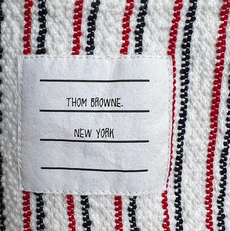 Thom Browne Thom Browne Women's White Striped Cardigan 0089 Size L / US 10 / IT 46 - 7 Thumbnail