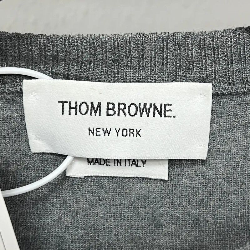 Thom Browne Thom Browne Gray Cashmere Women's Sweater 0089 Size L / US 10 / IT 46 - 3 Thumbnail