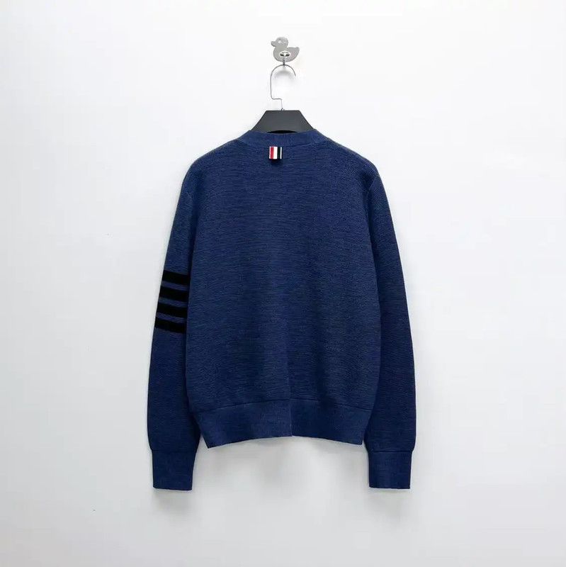 Thom Browne Thom Browne Navy Wool Short Cardigan for Women 0089 Size S / US 4 / IT 40 - 2 Thumbnail