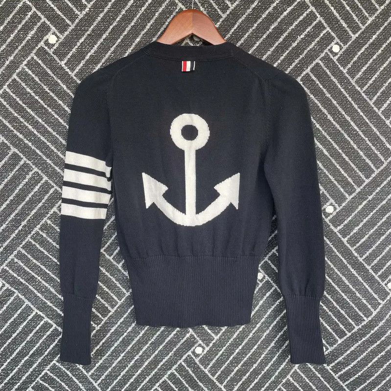 Thom Browne Thom Browne Women's Navy Cotton Cardigan 0089 Size S / US 4 / IT 40 - 2 Thumbnail
