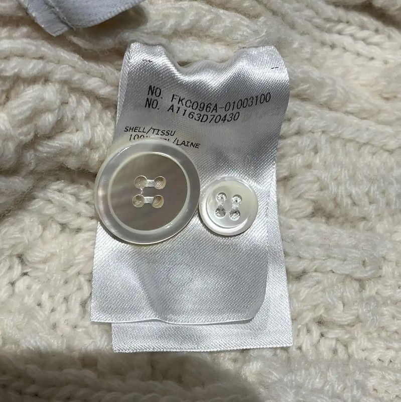Thom Browne Thom Browne White Wool Cable Knit Cardigan 0089 Size S / US 4 / IT 40 - 5 Thumbnail