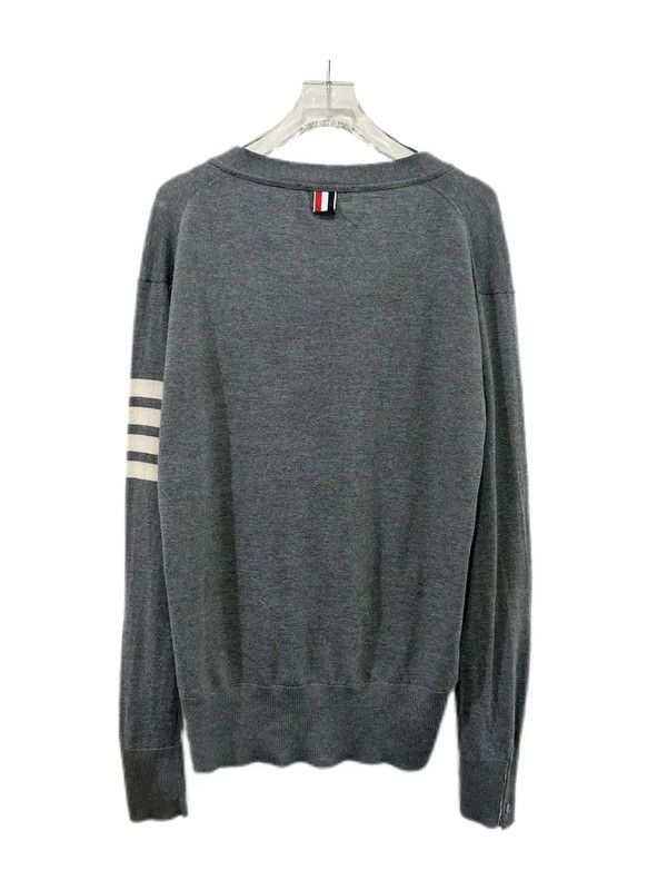 Thom Browne Thom Browne Women's Gray Wool Cardigan 0089 Size M / US 6-8 / IT 42-44 - 2 Thumbnail