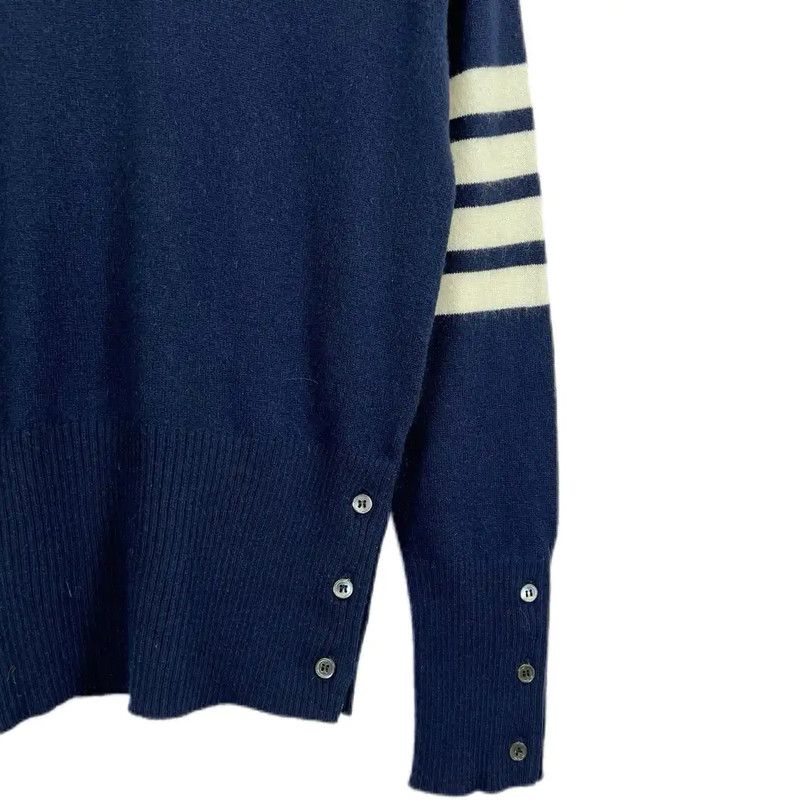 Thom Browne Thom Browne Blue Cashmere Sweater for Women 0089 Size M / US 6-8 / IT 42-44 - 4 Thumbnail