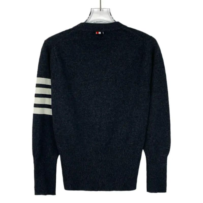 Thom Browne Thom Browne Charcoal Wool Cardigan for Women 0089 Size M / US 6-8 / IT 42-44 - 2 Thumbnail
