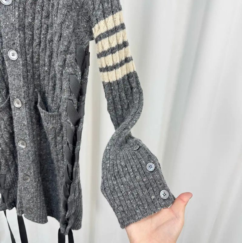 Thom Browne Thom Browne Gray Wool Striped Sweater 0089 Size S / US 4 / IT 40 - 4 Thumbnail