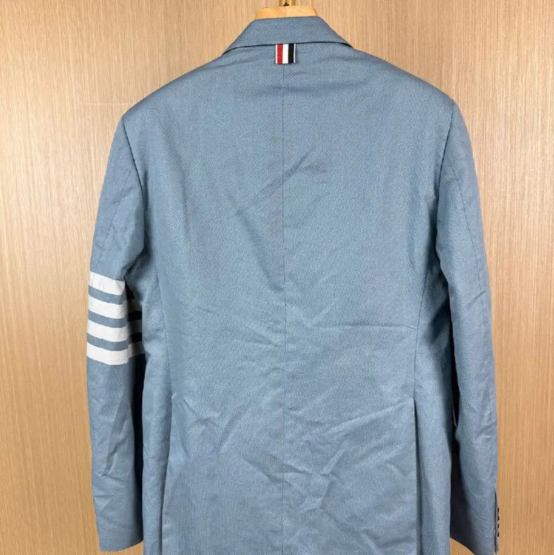 Thom Browne Thom Browne Light Blue Cotton Cardigan for Women 0089 Size L / US 10 / IT 46 - 6 Thumbnail