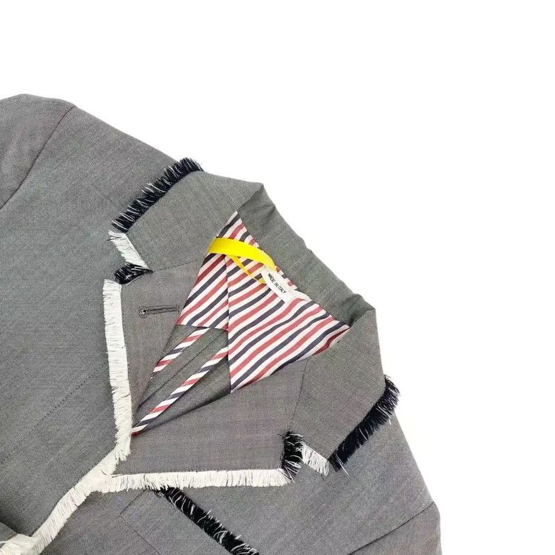 Thom Browne Thom Browne Gray Wool Women's Coat 0089 Size ONE SIZE - 3 Thumbnail