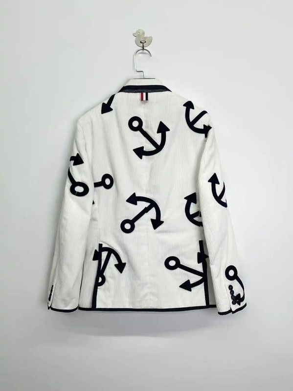 Thom Browne Thom Browne White Embroidered Logo Jacket 0089 Size S / US 4 / IT 40 - 2 Thumbnail