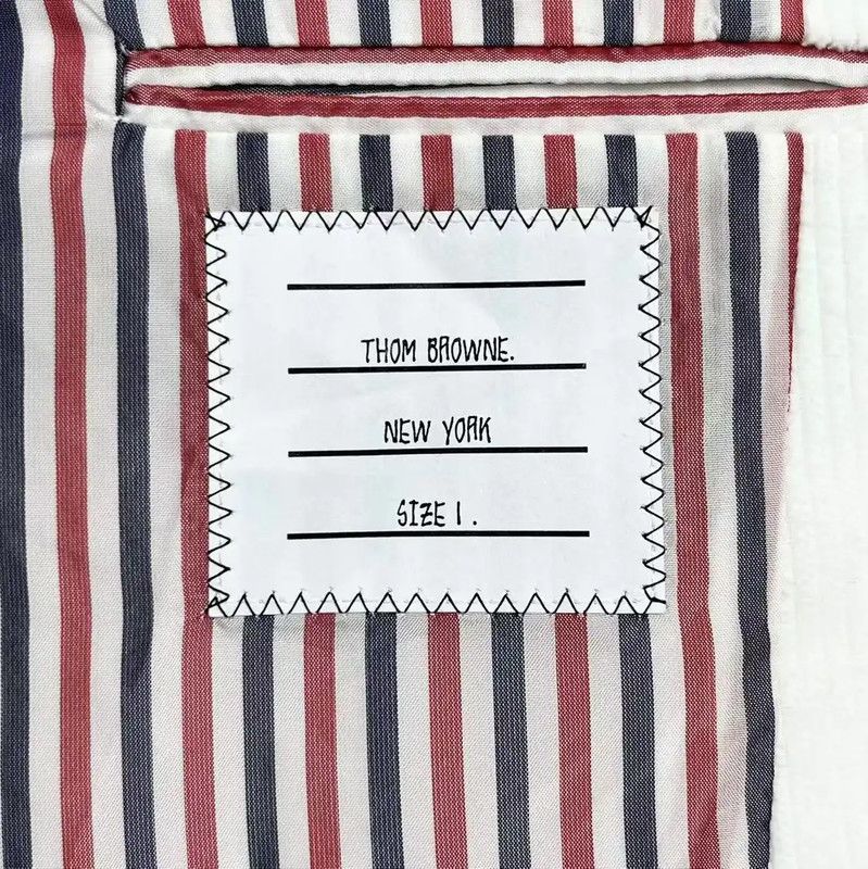 Thom Browne Thom Browne White Embroidered Logo Jacket 0089 Size S / US 4 / IT 40 - 6 Thumbnail