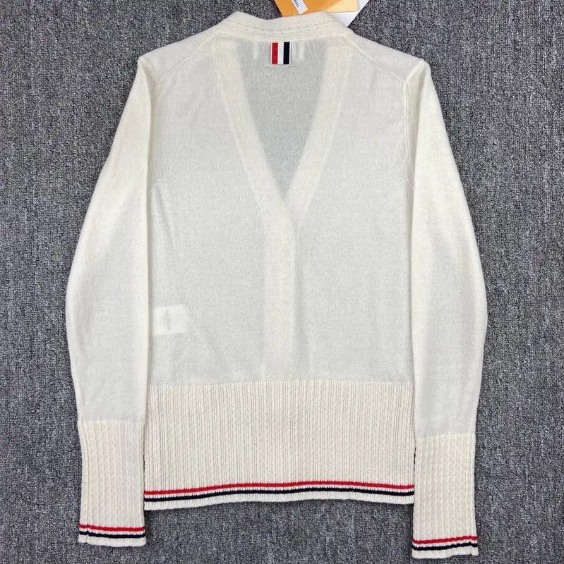 Thom Browne Thom Browne Women’s Cream Cashmere Pullover Sweater 0089 Size S / US 4 / IT 40 - 2 Thumbnail