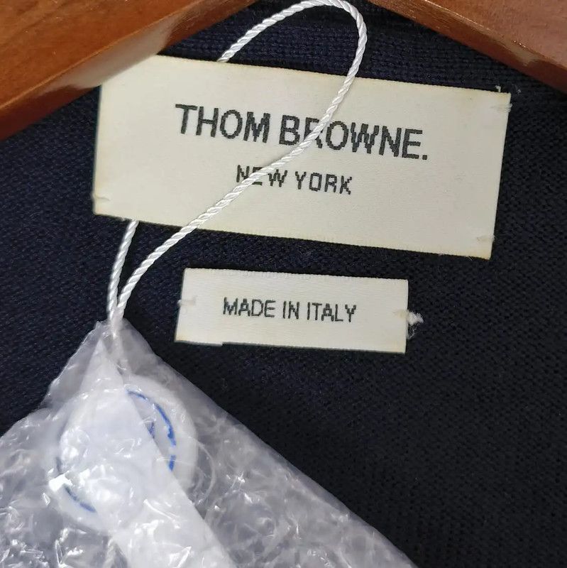 Thom Browne Thom Browne Navy Wool Cardigan with Unique Design 0089 Size M / US 6-8 / IT 42-44 - 3 Thumbnail
