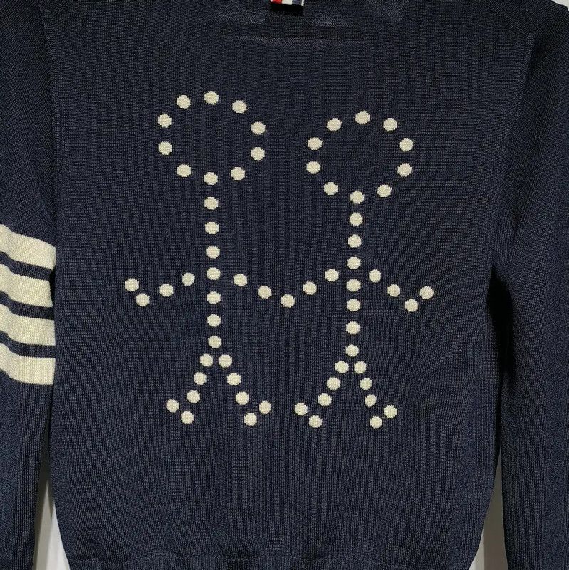 Thom Browne Thom Browne Navy Wool Cardigan with Unique Design 0089 Size M / US 6-8 / IT 42-44 - 4 Thumbnail