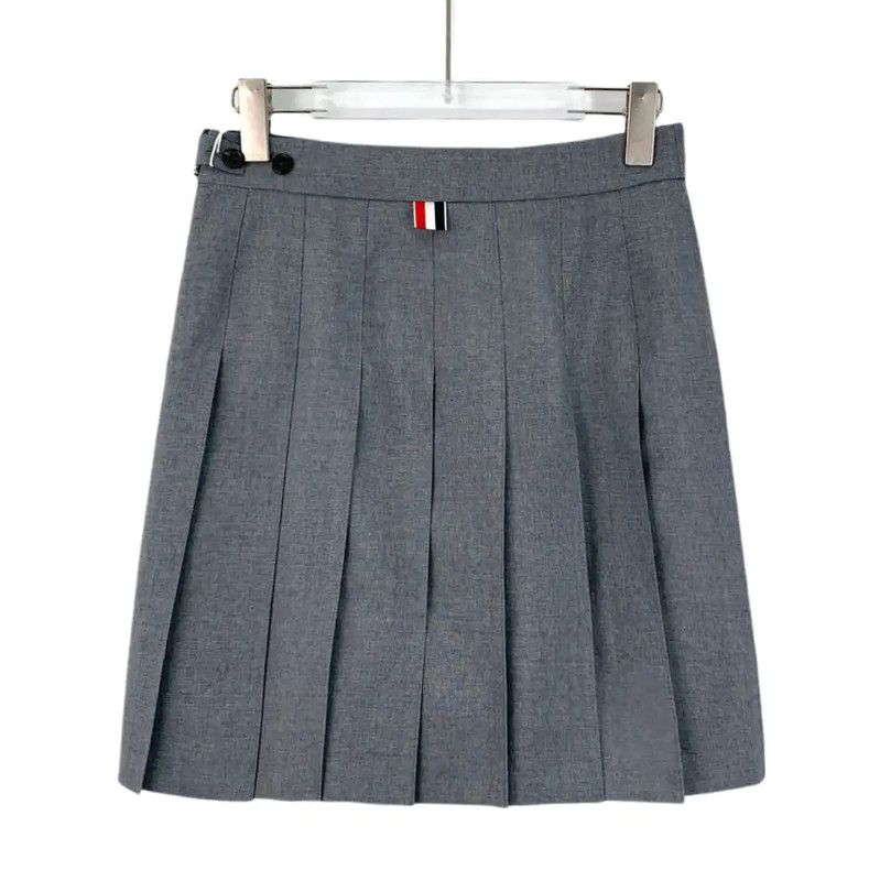 Thom Browne Thom Browne Gray Wool Women's Skirt 0089 Size 27" / US 4 / IT 40 - 2 Thumbnail