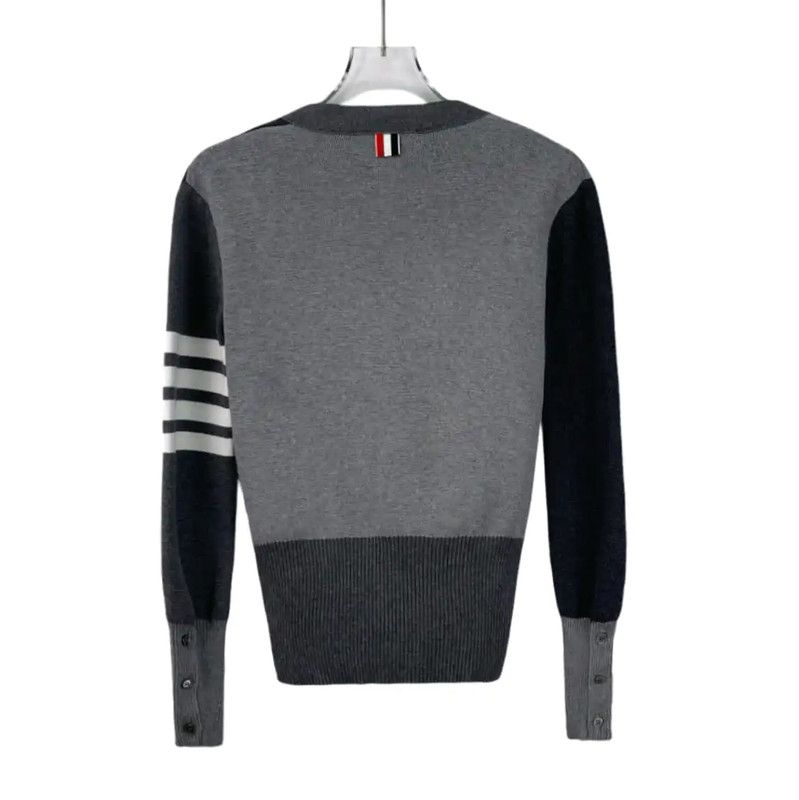 Thom Browne Thom Browne Colorblocked Cotton Cardigan for Women 0089 Size XS / US 0-2 / IT 36-38 - 2 Thumbnail