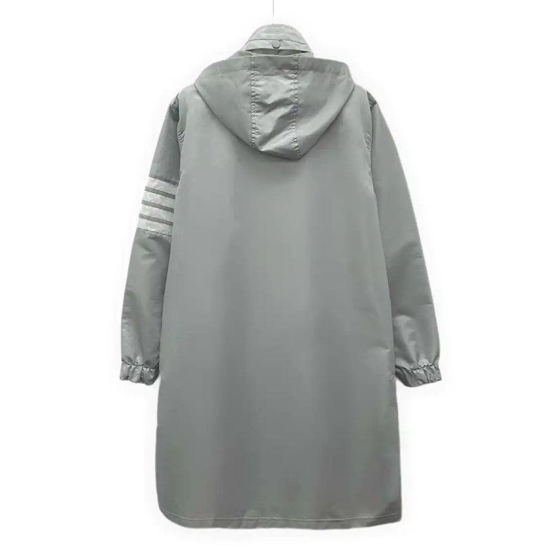 Thom Browne Thom Browne Gray Polyester Women's Trench Coat 0089 Size ONE SIZE - 2 Thumbnail