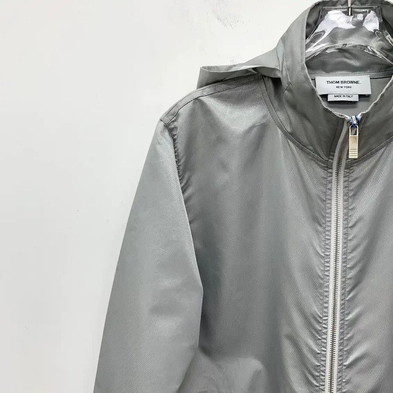 Thom Browne Thom Browne Gray Polyester Women's Trench Coat 0089 Size ONE SIZE - 3 Thumbnail
