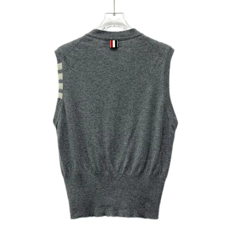 Thom Browne Thom Browne Women's Gray Cashmere Cardigan 0089 Size L / US 10 / IT 46 - 2 Thumbnail