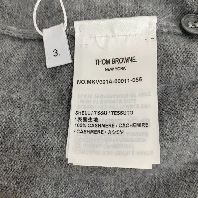 Thom Browne Thom Browne Women's Gray Cashmere Cardigan 0089 Size L / US 10 / IT 46 - 6 Thumbnail
