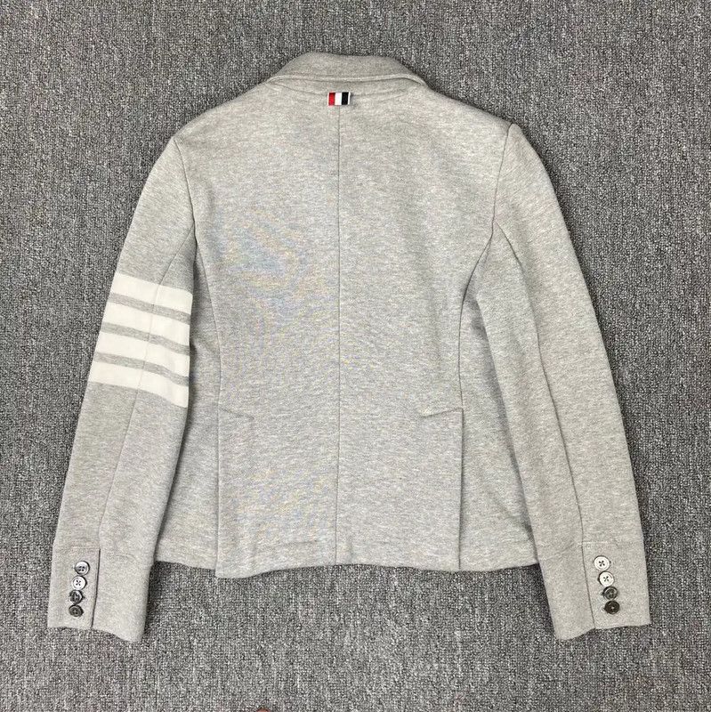 Thom Browne Thom Browne Gray Cotton Sweater for Women 0089 Size S / US 4 / IT 40 - 2 Thumbnail