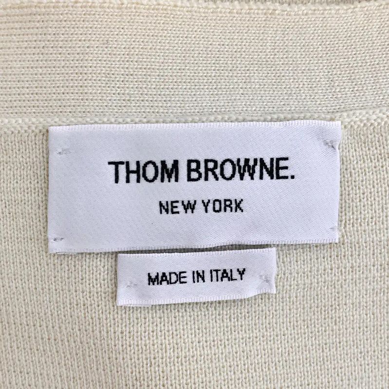 Thom Browne Thom Browne Beige Wool Women's Cardigan 0089 Size M / US 6-8 / IT 42-44 - 5 Thumbnail
