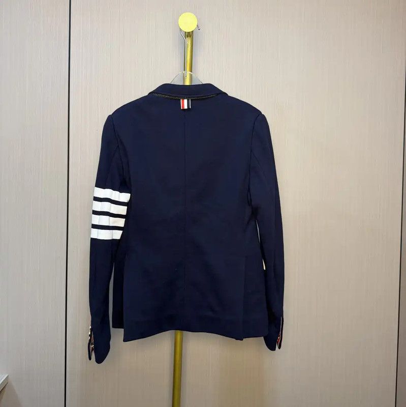 Thom Browne Thom Browne Navy Wool Women's Jacket 0089 Size ONE SIZE - 2 Thumbnail