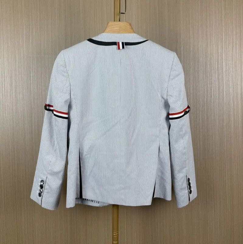 Thom Browne Thom Browne Gray Women's Cotton Jacket 0089 Size M / US 6-8 / IT 42-44 - 2 Thumbnail