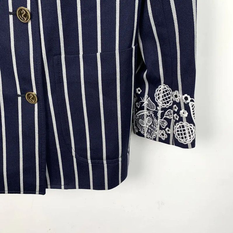 Thom Browne Thom Browne Women's Navy Wool Jacket 0089 Size XS / US 0-2 / IT 36-38 - 4 Thumbnail