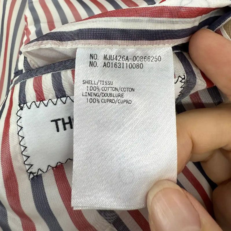 Thom Browne Thom Browne Women's Khaki Cotton Jacket 0089 Size M / US 6-8 / IT 42-44 - 4 Thumbnail