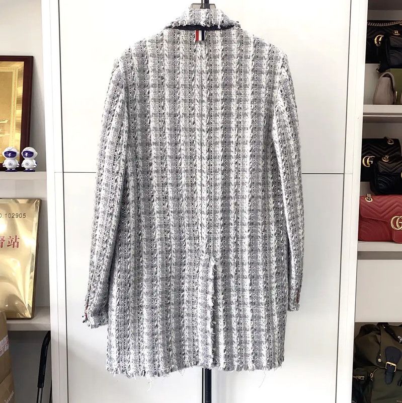 Thom Browne Thom Browne Gray Women's Overcoat Size L 0089 Size L / US 10 / IT 46 - 2 Thumbnail