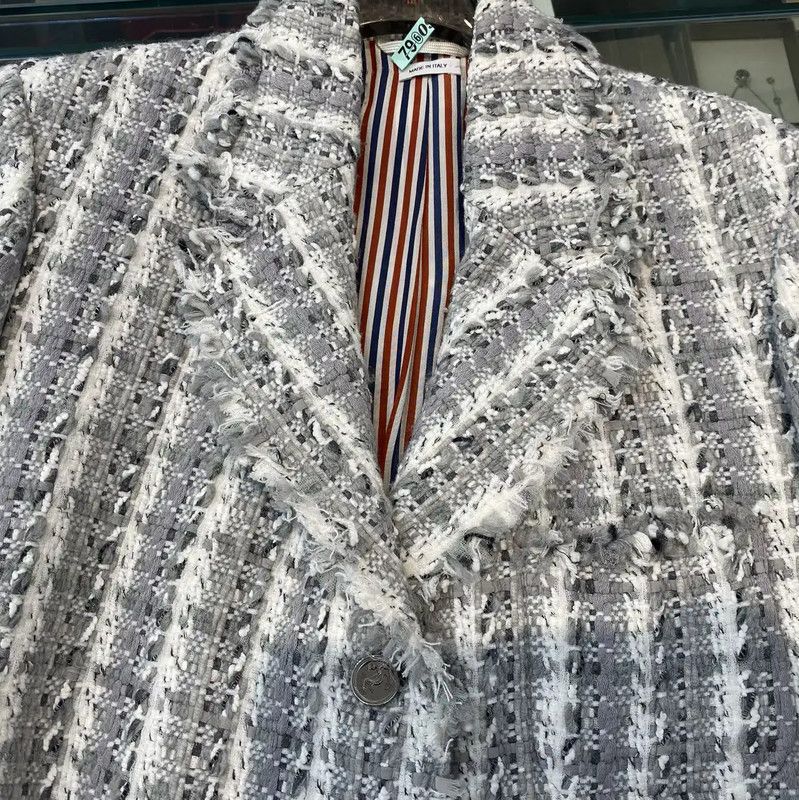 Thom Browne Thom Browne Gray Women's Overcoat Size L 0089 Size L / US 10 / IT 46 - 6 Thumbnail