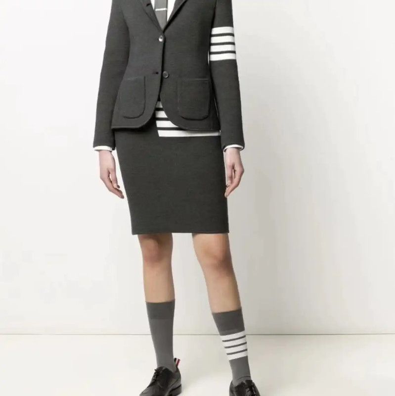 Thom Browne Thom Browne Gray Wool Cropped Cardigan 0089 Size L / US 10 / IT 46 - 5 Thumbnail