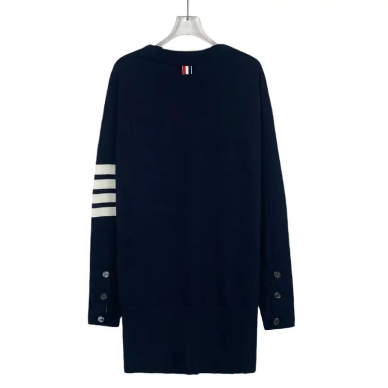 Thom Browne Thom Browne Women's Navy Wool Sweater 0089 Size S / US 4 / IT 40 - 2 Thumbnail