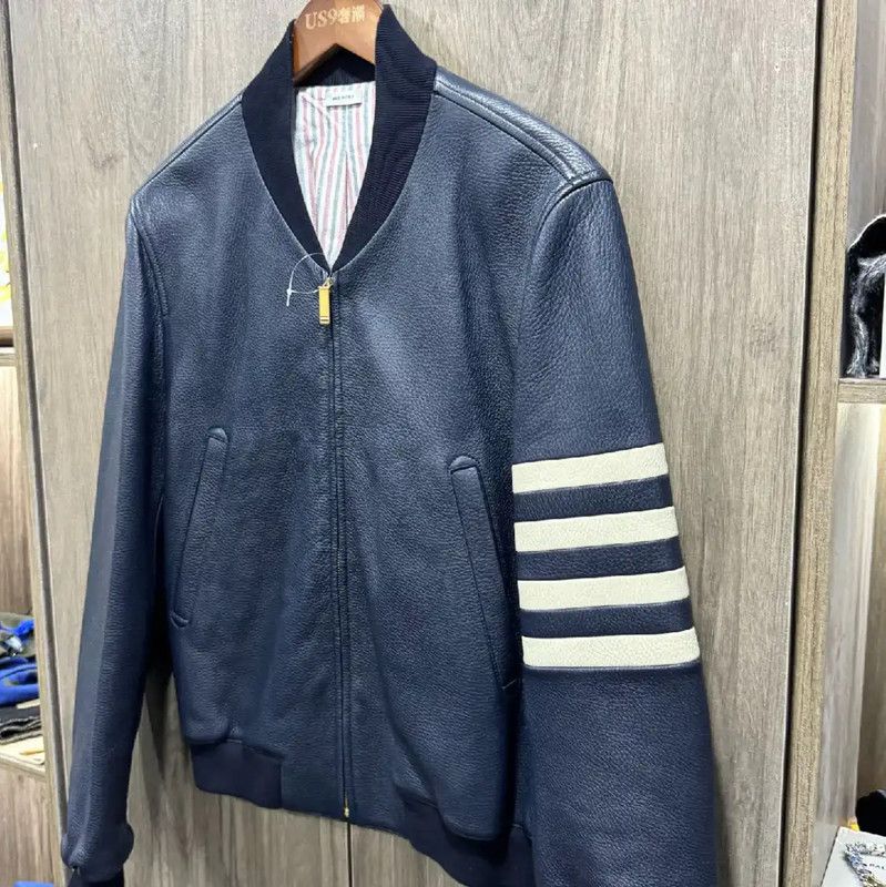 Thom Browne Thom Browne Black Leather Women's Jacket 0089 Size S / US 4 / IT 40 - 6 Thumbnail
