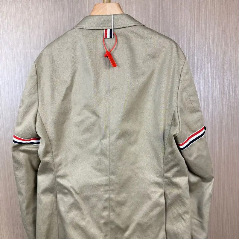 Thom Browne Thom Browne Women's Khaki Cotton Trench Coat 0089 Size M / US 6-8 / IT 42-44 - 2 Thumbnail