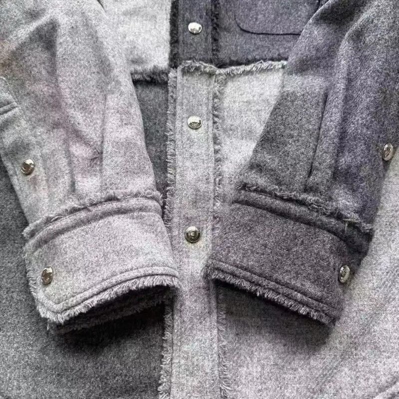 Thom Browne Thom Browne Grey Wool Women's Shirt 0089 Size M / US 6-8 / IT 42-44 - 3 Thumbnail